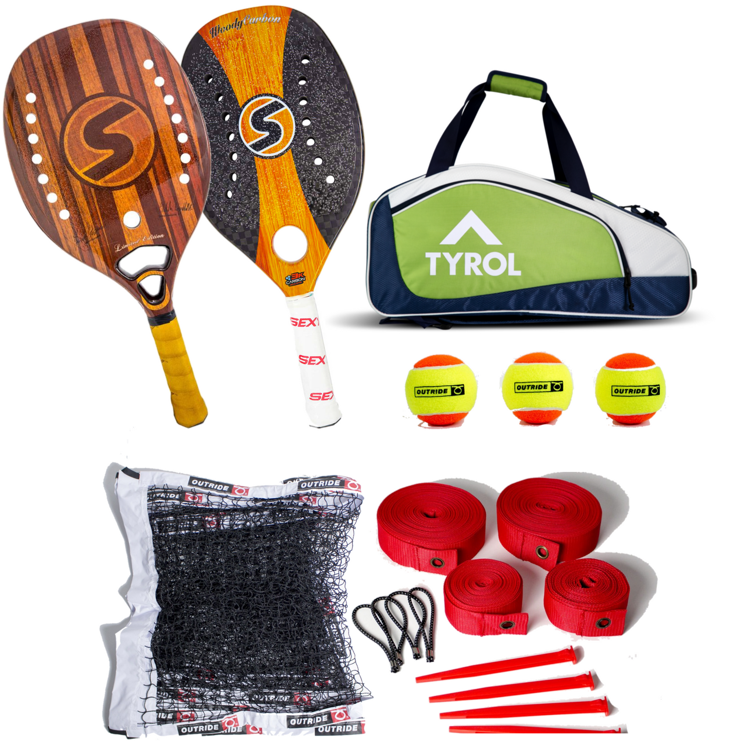 2 Paddle Complete Pro Woody Package - Alpha Beach Tennis